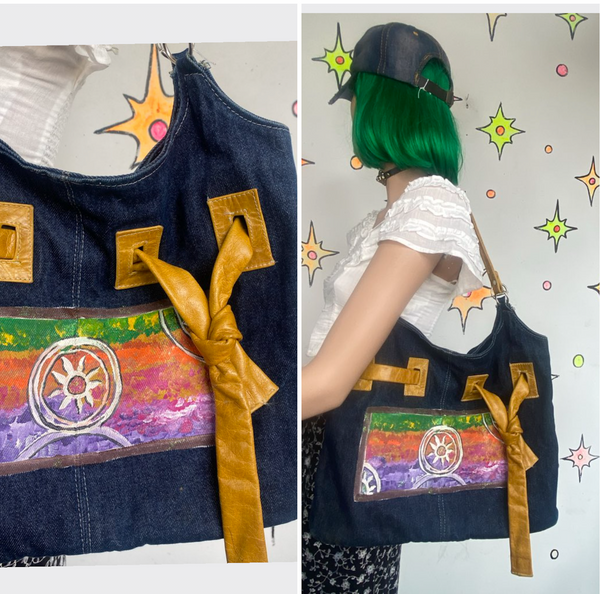 90s Denim Coffee House Tote Bag Central Perk Vibes Indie Sleaze Grunge