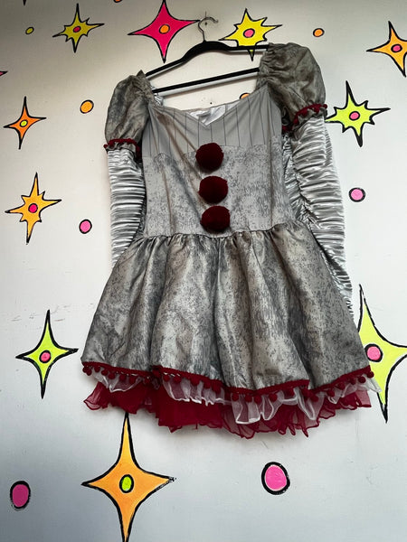 Pennywise Costume IT Clown Dress Horror Cosplay Halloween Outfit - Medium