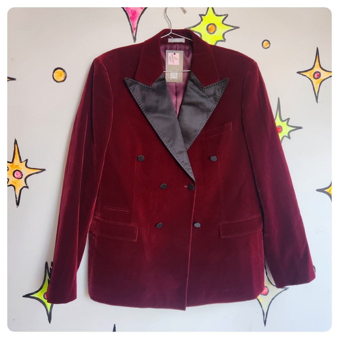 Vintage | Men’s Red Velvet Tuxedo Smoking Jacket by Rossi Man