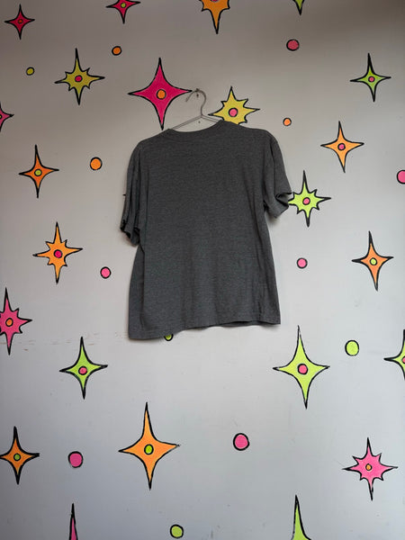 Vintage Purdue University T Shirt Heather Gray College Tee Retro Soft Cotton L