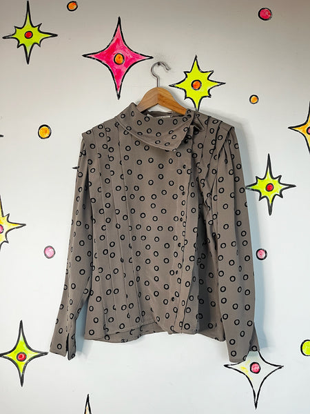 Vintage 1980s Glam Emanuel Ungaro Silk Wearable Art Designer Blouse