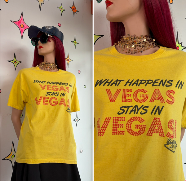 Vintage Las Vegas Souvenir Graphic Novelty Tee Distressed Thrashed Streetwear L