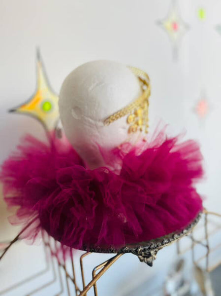Circus Neck Ruff – Clowncore Cosplay Elizabethan Rococo Tulle Collar – Free Size