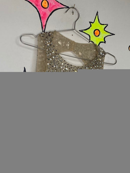 Nude Bling Rhinestone Crystal Gem Top Glam Party Layering Piece M