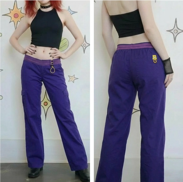 Vintage 90s Y2K | Purple Flares Indie Sleaze Fairy Grunge Rave Pants | Size M