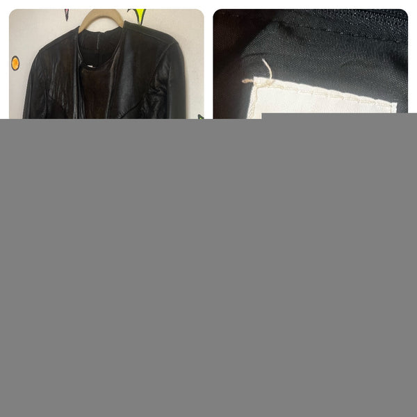 Vintage 80s | Sexy Dominatrix Black Leather Dress Margaret Godfrey Bagatelle S