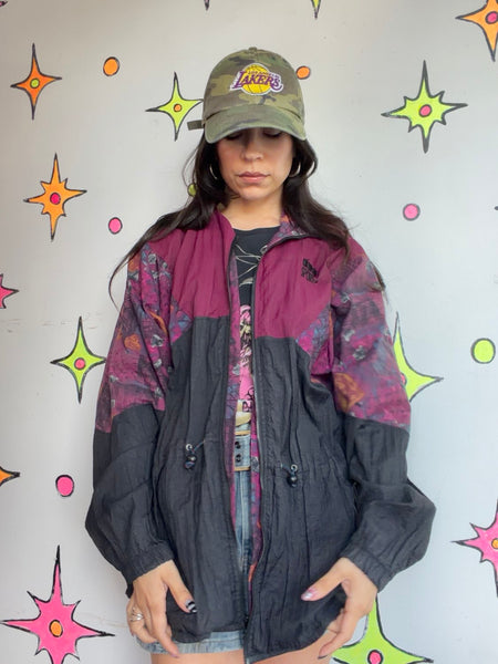 90s Y2K Merlot Black Windbreaker Gorpcore Japanese Streetwear Goth Athleisure L