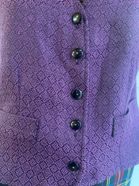 Purple Black Romantic Vest Emo Fairycore Grunge Alt Layering Top Whimsigoth M