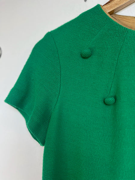 Vintage 60s MOD Green Mini Dress 2-Piece Set – Flight Attendant Secretary - S