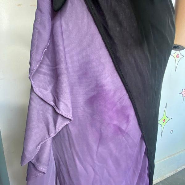 Y2K Black Purple Whimsy Goth Formal Dress Ruffle Witchy Dark Romantic Grunge XS