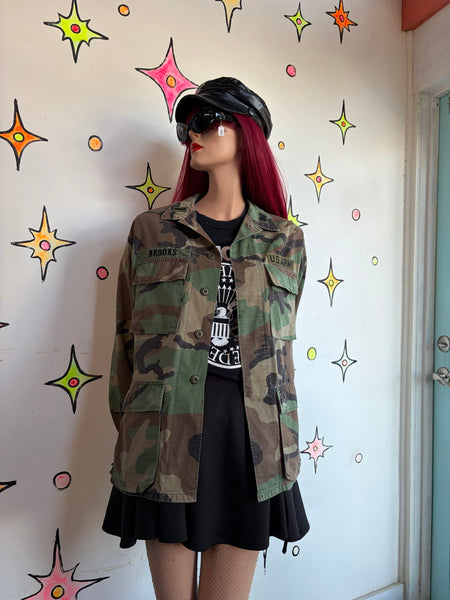 Military Camo Oversized Utility Field Jacket Gorpcore Wasteland Outerwear | S