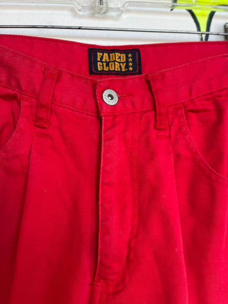 Vintage 90s Red High Waist Mom Shorts Casual Retro Americana S/M