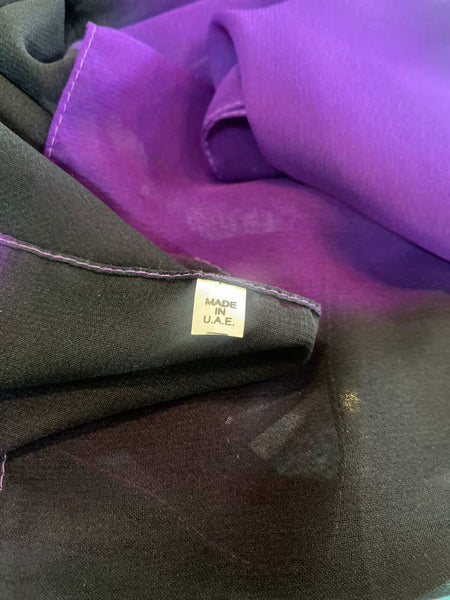 Vintage Purple & Black Semi-Sheer Oversized Scarf – Boho Glam Goth Scarf / Shawl