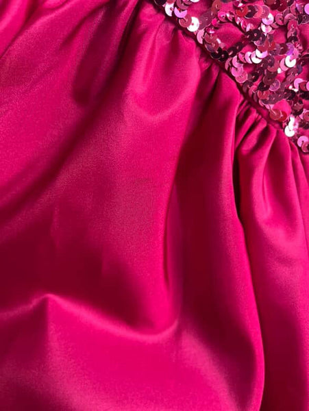 Vintage 80s Pink Sequin Poofy Prom Party Dress – Crinoline Glam Princess Small