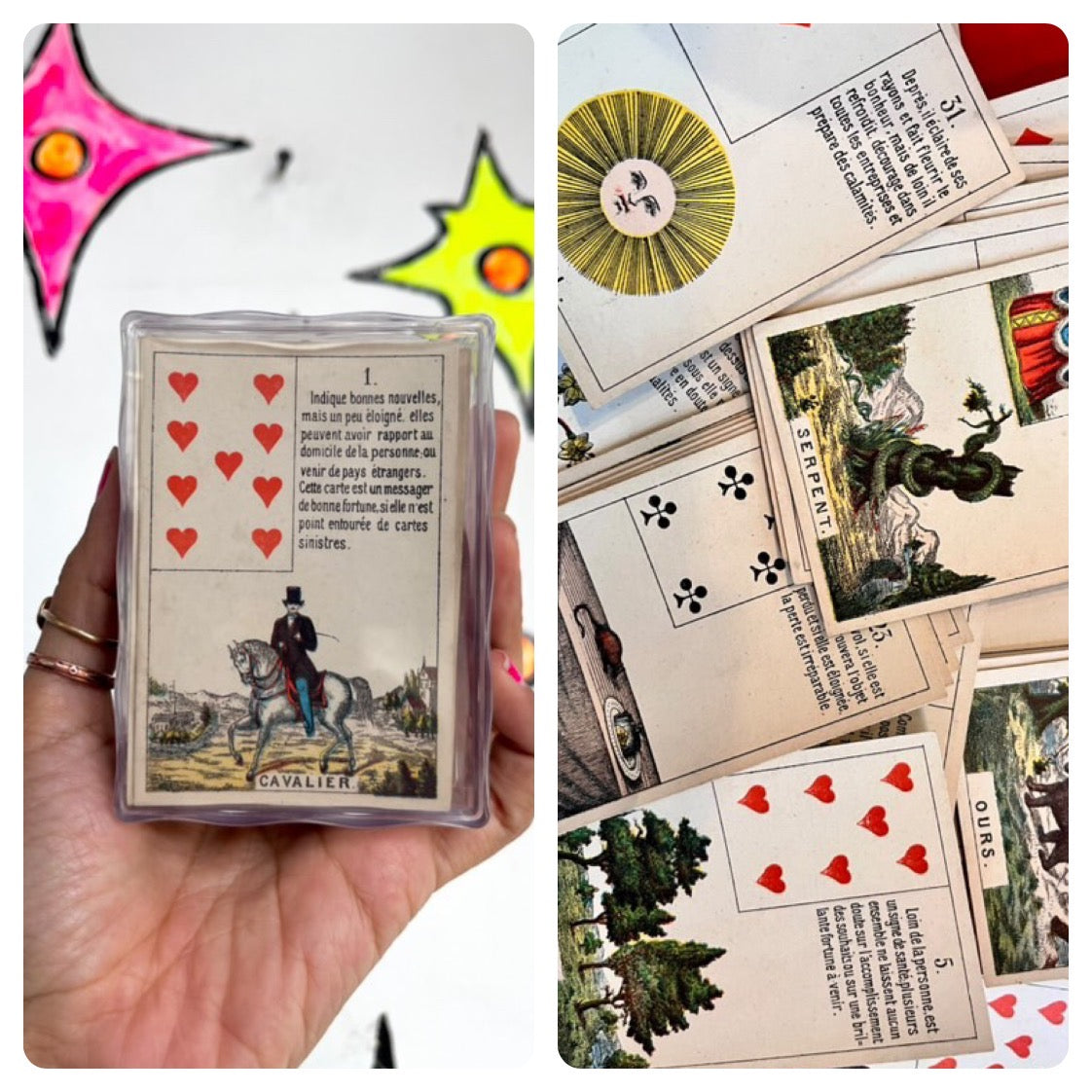 French Daveluy Mlle Lenormand Oracle Deck Fortune Telling Tarot Cards