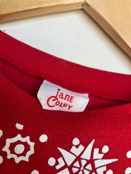 Vintage 80s Puffy Paint Teddy Bears Snowflakes Tacky Ugly Christmas Sweater ML