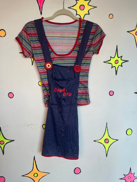 Sexy Chucky Costume Horror Movie Halloween Costume Overall Dress Small