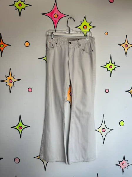 Y2K Off-White MUDD Low Rise Flares | Fairy Grunge Boho Bell Bottom Jeans | 3