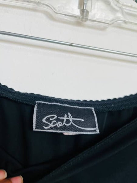 Vintage 80s 90s Black Whimsy Goth Glam Party Silk Sequin Blouse Fairy Grunge