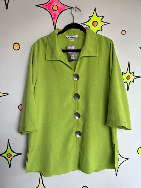 Lime green Neon Cyber Grunge Avant Garde Statement Blazer Maximalist XL