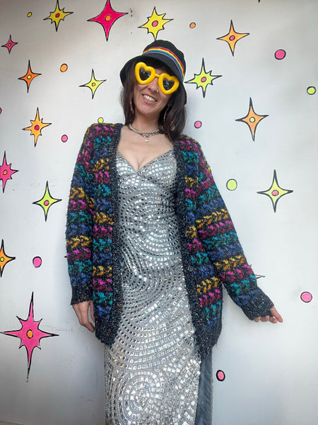 Vintage 90s Chunky Knit Sweater Dressbarn Retro Cozy Grunge Oversized Cardigan M
