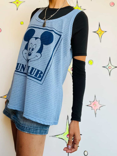 Vintage Unisex Mickey Mouse Fun Club Sleeveless Tank Top | 80s/90s Disney