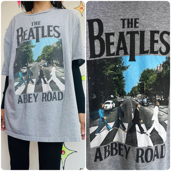 The Beatles Abbey Road Oversized Concert Tee Gray Band T Shirt Boho Grunge 2XL