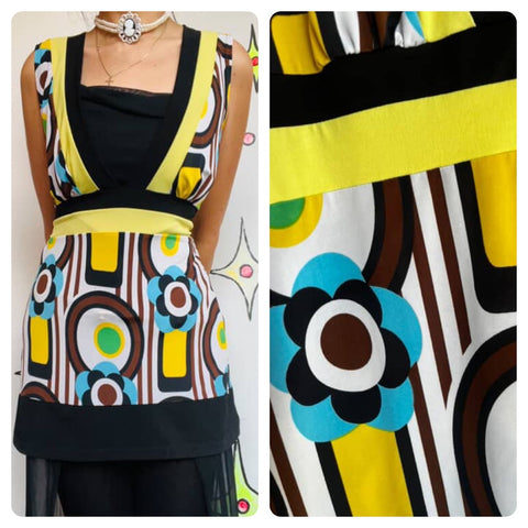 Y2K Does 60s Groovy Mod Mini Dress or Top - MKM Designs - Small
