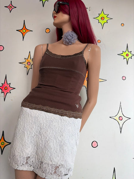 White Lace Abercrombie Pencil Mini Skirt Art Deco Rococo Dollcore Grunge S