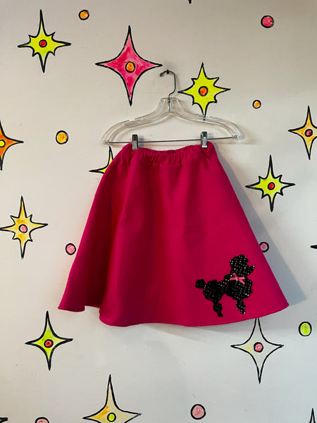 Vintage Retro 50s Style Hot Pink Poodle Skirt – Full Circle Swing Skirt X Small