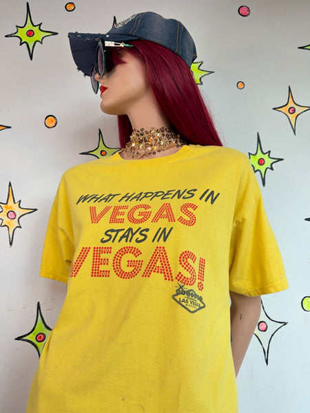 Vintage Las Vegas Souvenir Graphic Novelty Tee Distressed Thrashed Streetwear L