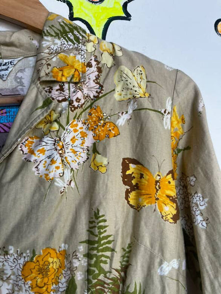 Vintage 1950s-60s Malbe Original Yellow Floral Top - Classic Retro Style