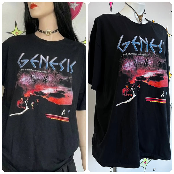 Vintage 90s Genesis Band Tee Grunge Rock Cotton Phil Collins Concert T-Shirt XL+