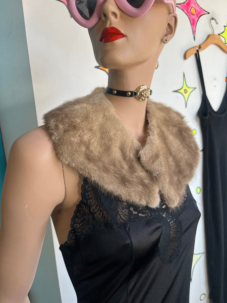 Vintage Fur Stole - Old Hollywood Glam Cottage Noir - Midcentury Cocktail Wrap