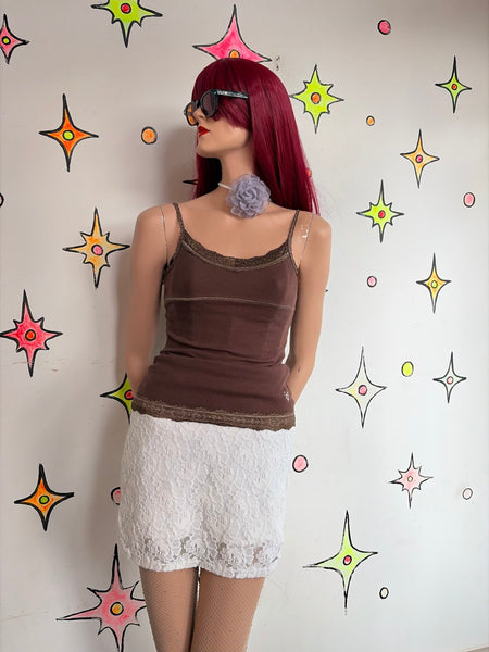 White Lace Abercrombie Pencil Mini Skirt Art Deco Rococo Dollcore Grunge S