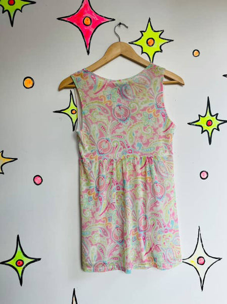 Y2K Pastel Paisley Print Mesh Fairy Grunge Top – Soft Sheer Lightweight – Size S