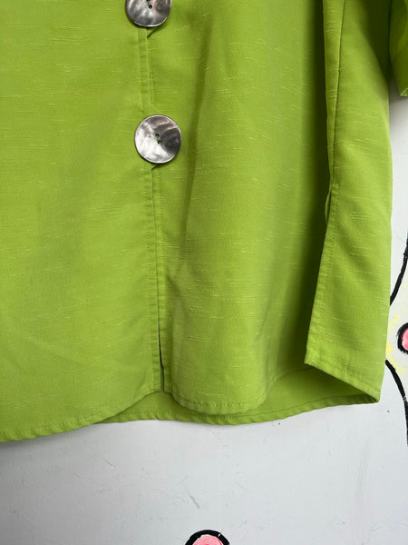 Lime green Neon Cyber Grunge Avant Garde Statement Blazer Maximalist XL