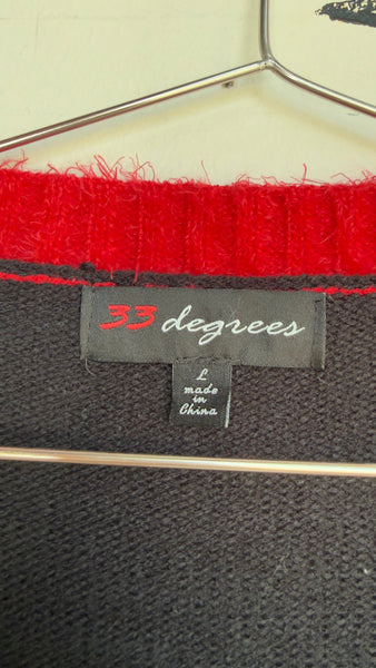Y2K Christmas Cardigan Ugly Sweater Holiday Party Knit Cozy Vintage Style L