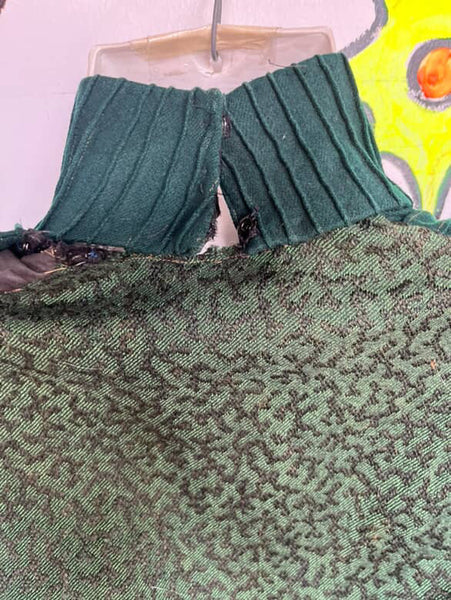 Antique 1890s Green Wool Bodice – Handmade Victorian Era Top – XS