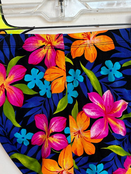 90s Catalina Hawaiian Bikini Bottoms High Cut Floral Swimsuit Y2K Beachwear M