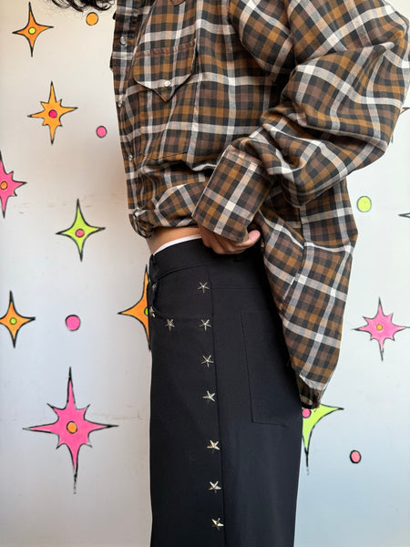 Vintage Mariachi Pants Black Star Studded Suit Trousers Elvis Glam Costume 33x34