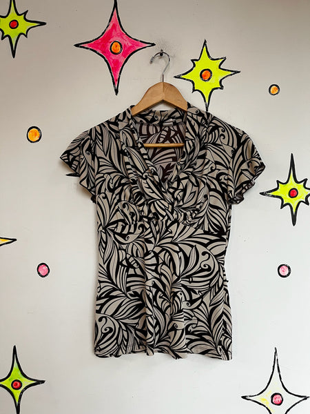 Y2K Indie Sleaze Fairy Grunge Swirly Mesh Top Boho Whimsy Stretchy S