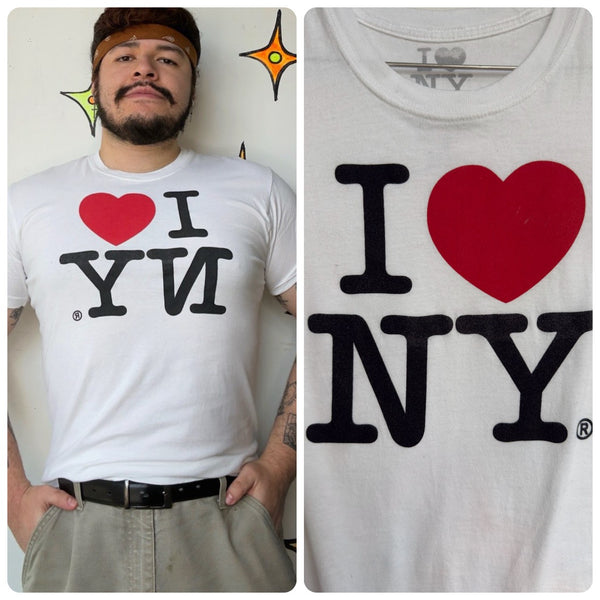 Vintage 90s Y2K I Heart NY Tee T Shirt New York City Souvenir Novelty Tee M