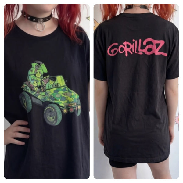 90s Y2K Gorillaz Band Concert Tee Y2K Grunge Emo T-Shirt - Medium