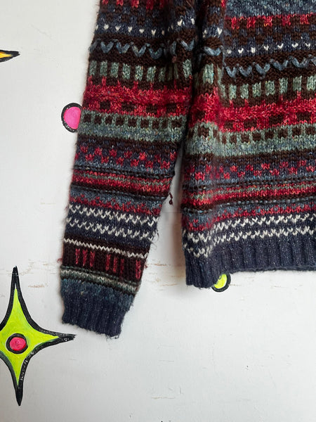Vintage 90s Chunky Knit Sweater Dressbarn Retro Cozy Grunge Oversized Cardigan M