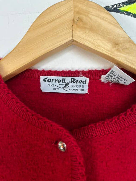 Vintage 80s Red Boiled Wool Cropped Blazer - Boho Fairy Grunge Glam - Small