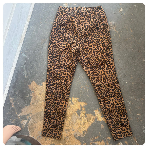 Vintage 90s does 50s Retro Leopard Capri Pants Rockabilly Pin-Up Glam Stretch 12
