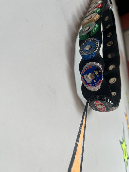 Retro Bottle Cap Belt Cyber Grunge Emo Punk Y2K Recycled Seat Belt Belt