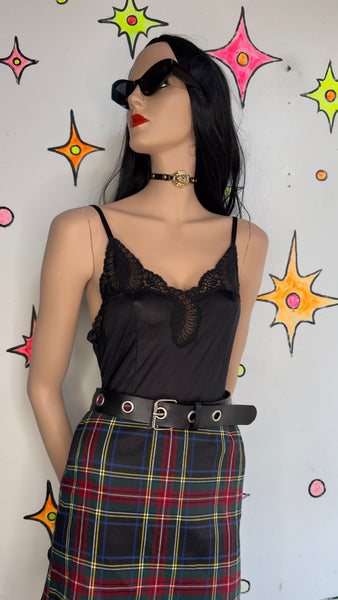 Vintage Vegan Faux Leather Oversized Grommet Belt ' Y2K Punk Grunge 35"