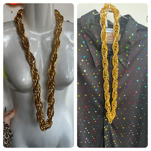 Vintage | Gold Chain Pimp Necklace | 70s Disco | Hip Hop | Pimp Daddy Costume